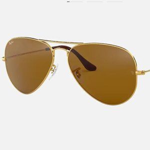 Brown/Gold Ray Ban Aviator Classic